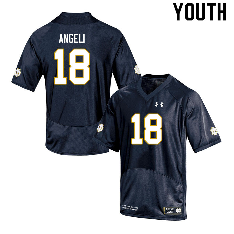 Youth #18 Steve Angeli Notre Dame Fighting Irish College Football Jerseys Sale-Navy - Click Image to Close
